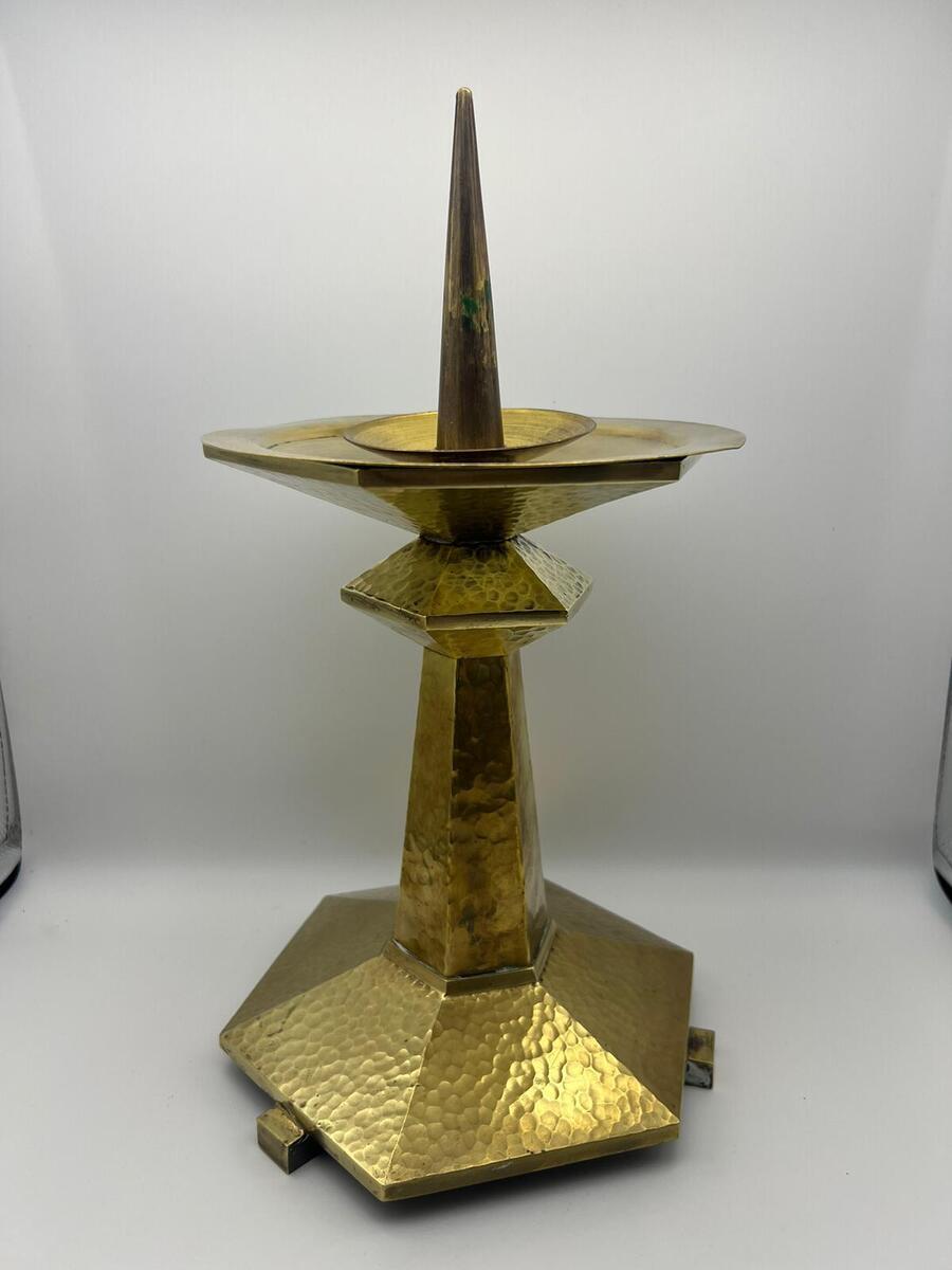 Grote sculpturale messing kandelaar - Duitsland - ca. 1975-1985