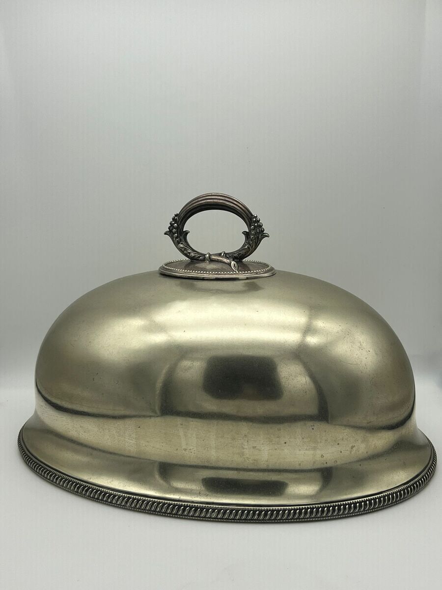 Antieke verzilverde serveerstolp met druiventrosgreep, ca. 1930