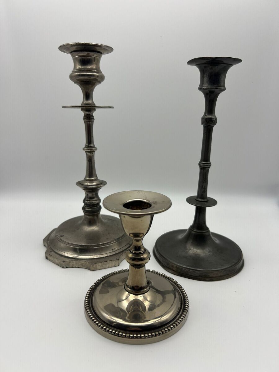 Lot van 3 vintage kandelaars
