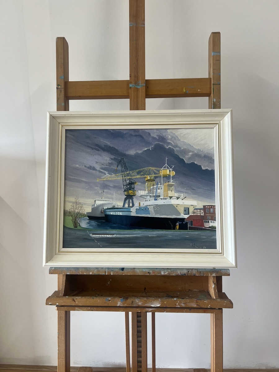 Schilderij van scheepswerf Pattje