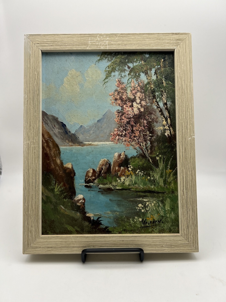 Schilderij met bloeiende boom 