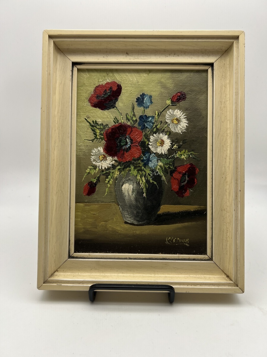 Klein stileven schilderij met bloemen 