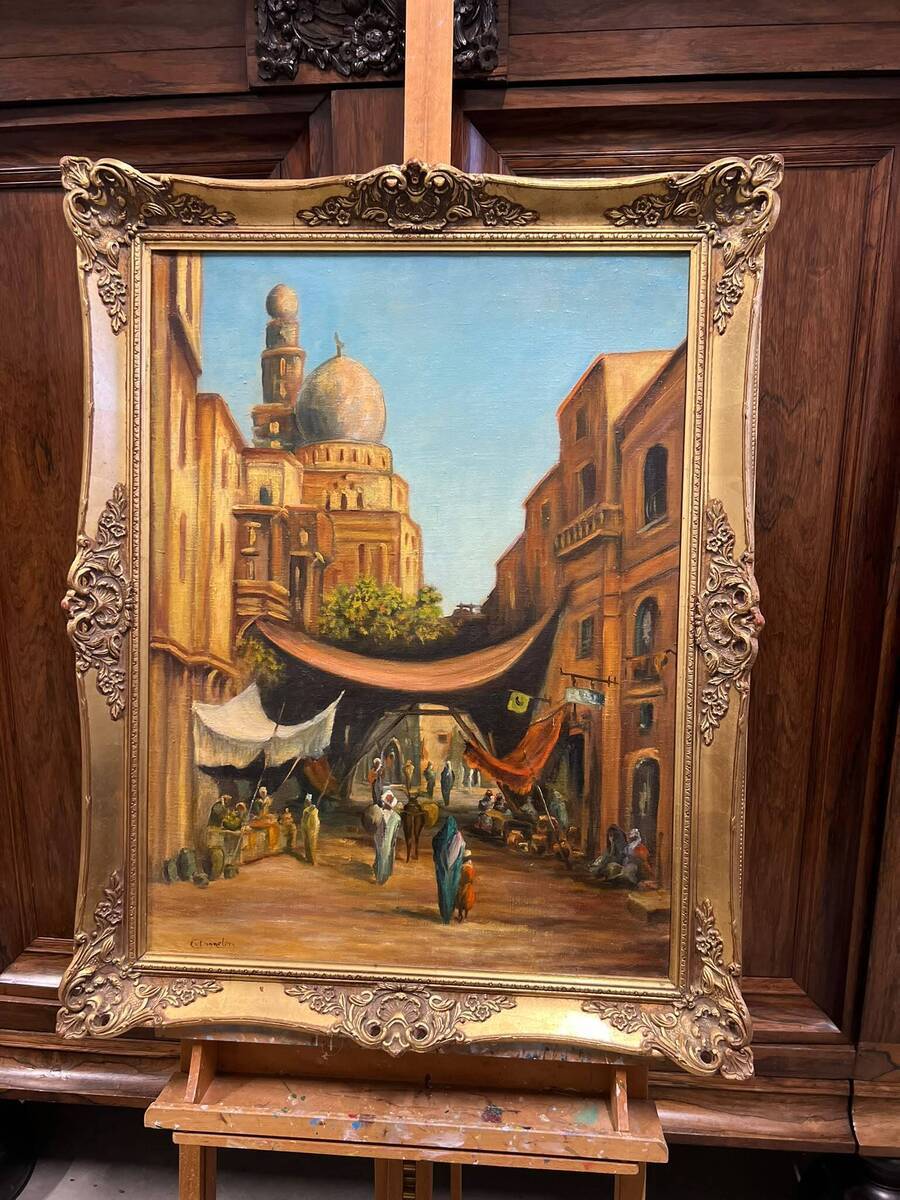  Oriëntaalse bazaar – gesigneerd C. Dingelen