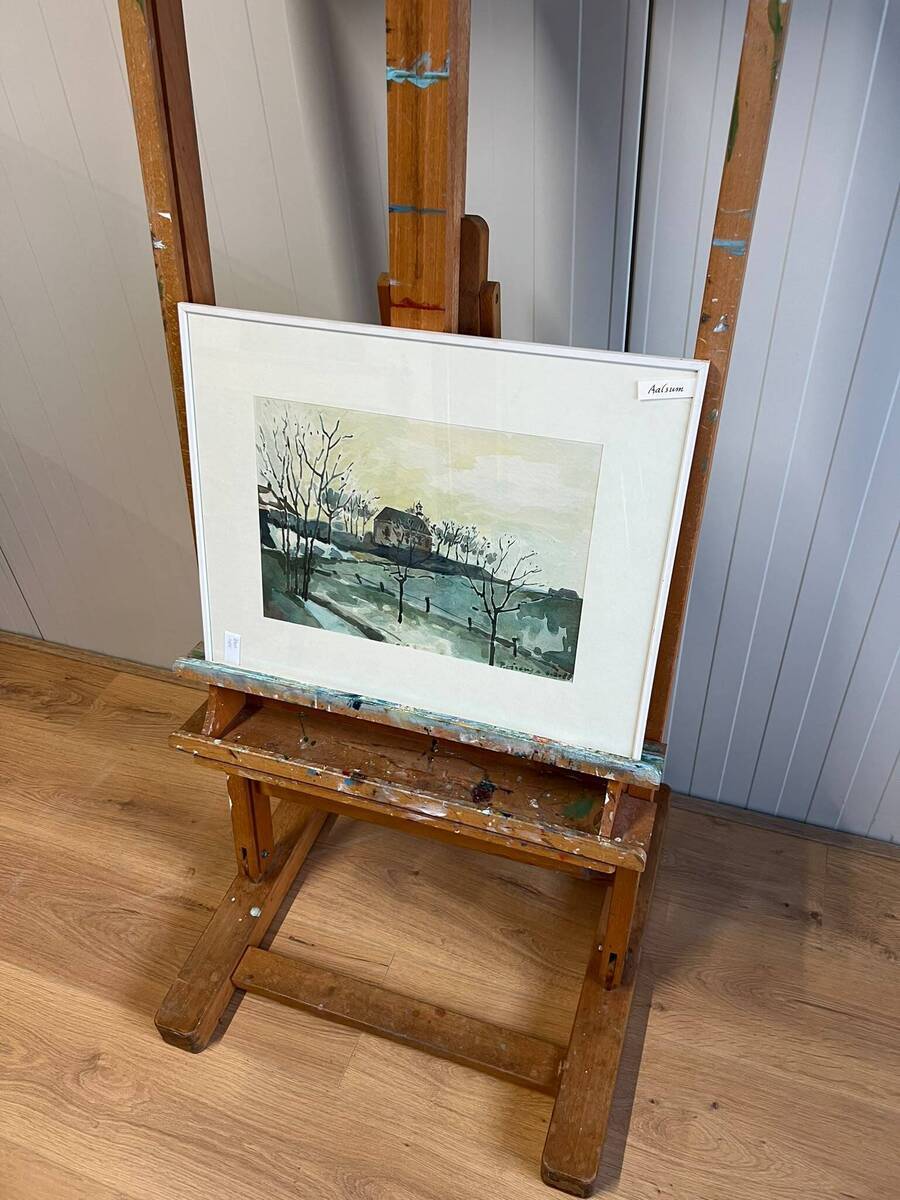 Aquarel de kerk van Aalsum
