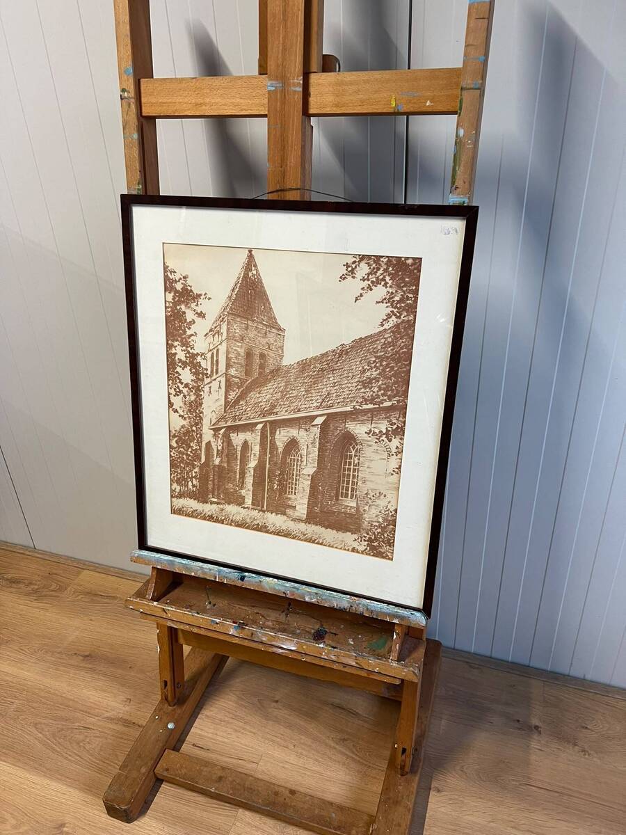 Kerk van Westerwijtwerd – gesigneerde grafische voorstelling.