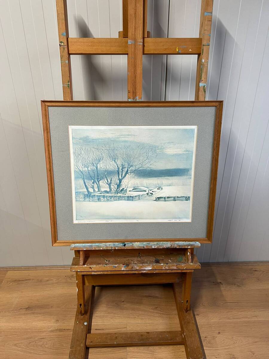 Winterlandschap met bootjes – Gerrit Ris