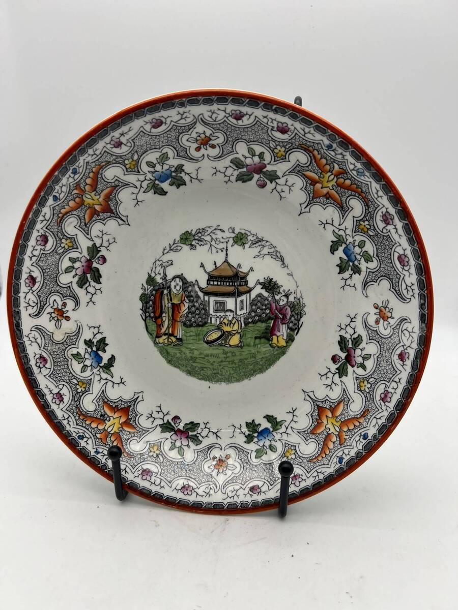 Mason’s Ironstone – Chinoiserie bord met pagoda en figuren.
