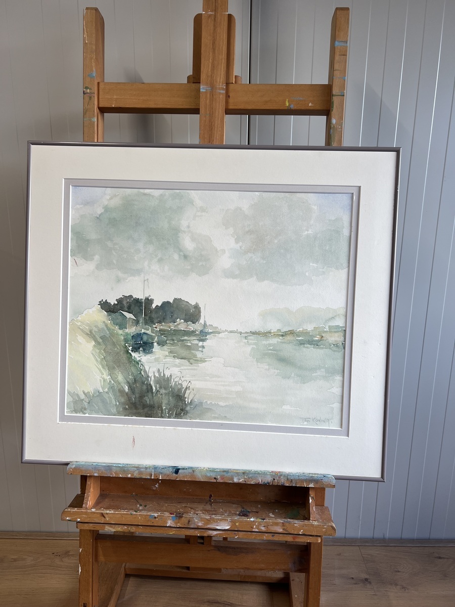 Aquarel het kanaal ''Jan Koning