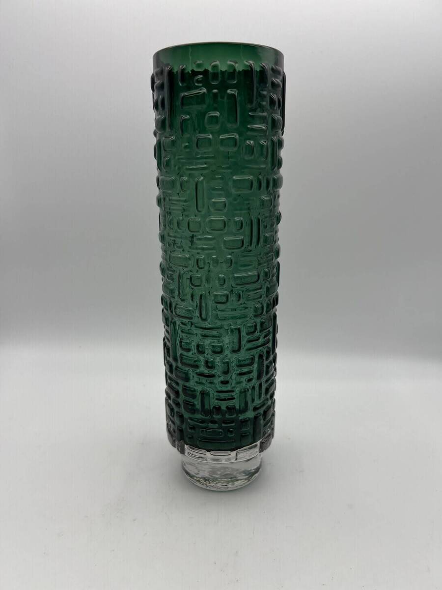 Emil Funke voor Gral Glashütte – Brutalistische reliëfvaas, ca. 1970