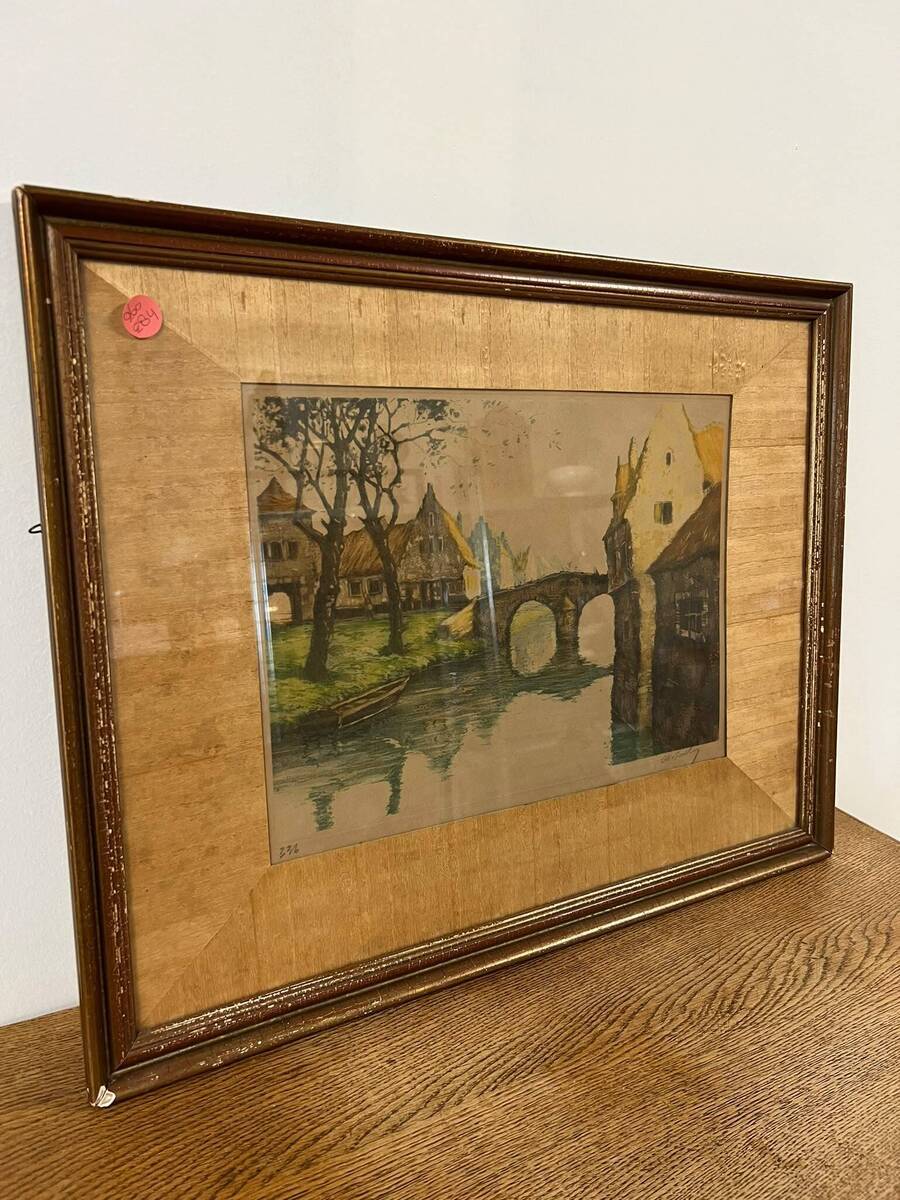  Stadsgezicht met gracht en brug